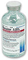 Marcaine Bupivacaine HCl, Preservative Free 0.25%, 2.5 mg / mL Injection Single Dose Vial 10 mL by Pfizer USPG Hospira Worldwide, Inc.  ID 00409-1559-10